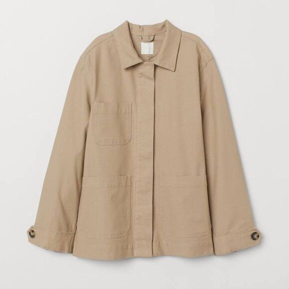 H&M Lightweight Cream Cotton Jacket Size 12 - Picture 1 of 6